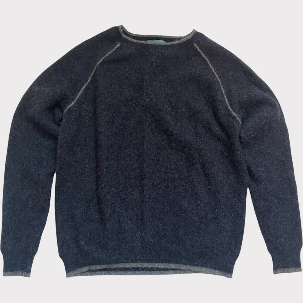Hammacher Schlemmer 100% Cashmere Sweater Navy Long Sleeve Crew Neck L